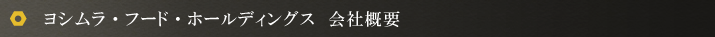 ヨシムラ・フード・ホールディングス　会社概要